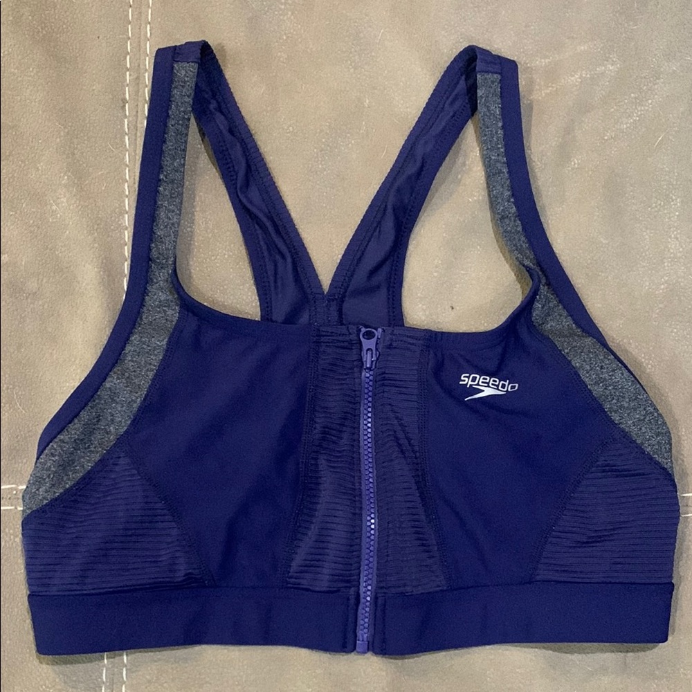 Speedo Purple and Gray Swim Too with Front Zipper and Racerback